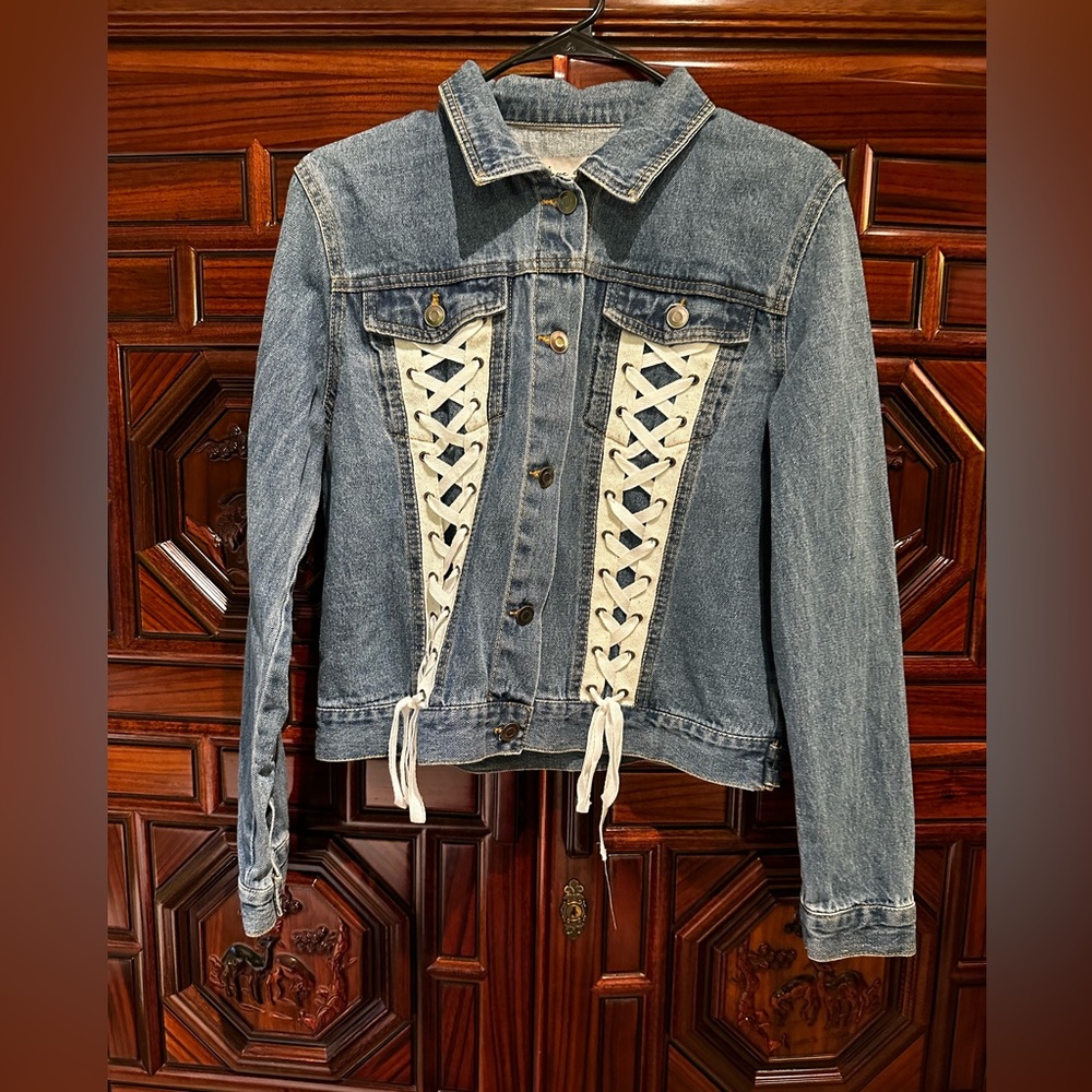 Jean womens Jacket lace up size M
